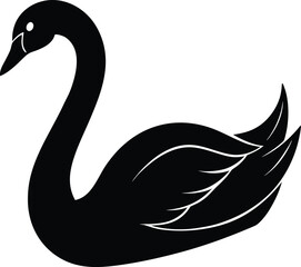 Fototapeta premium swan neck on white background.eps