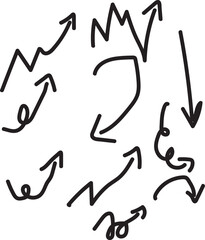 Hand-Drawn Doodle Arrows – Sketch Style Vector Elements on White Background
