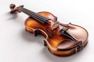 Obraz premium Violin alone against a white backdrop
