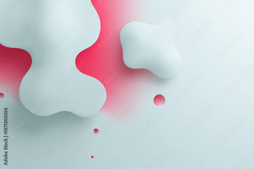 Aufkleber abstract soft gradient shapes with smooth texture and gentle red highlights create modern, minimal, 