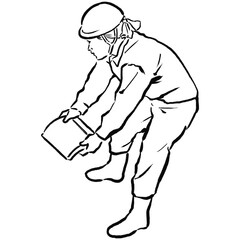 浮世絵風の職人線画_04