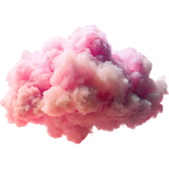 Fototapeta premium Soft pink cotton candy cloud wisps isolated on transparent background