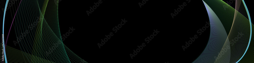 Poster abstract frame, blend effect. abstract black background with flowing neon wave lines