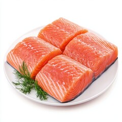 Fresh salmon fillets ready for cooking, ideal for healthy meals.