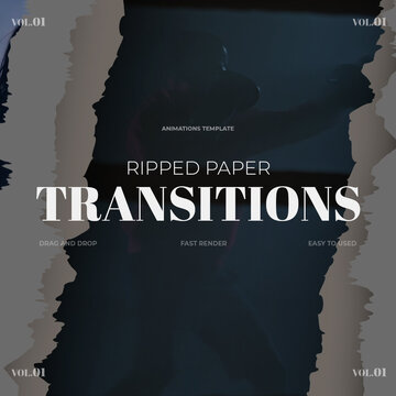 Ripped Paper Transitions / Square / Part 01