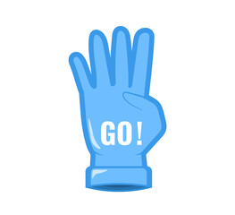 Png success foam supporter with fun cartoon team sport illustration banner background point cheer hand symbol gesture concept design

