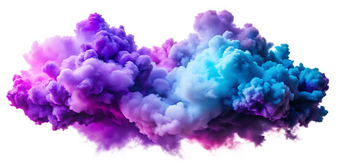 Swirling purple and blue clouds Ai isolated on a transparent background smoke abstract