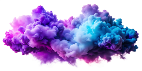 Swirling purple and blue clouds Ai isolated on a transparent background smoke abstract