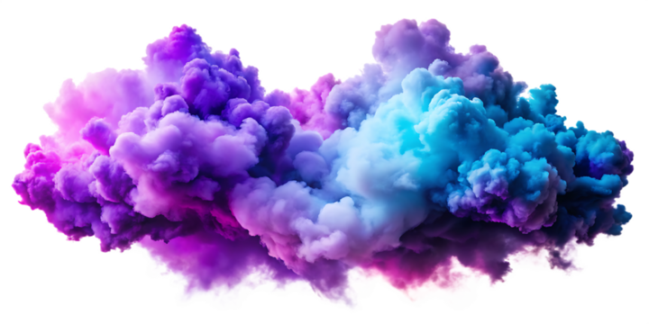 Swirling purple and blue clouds Ai isolated on a transparent background smoke abstract