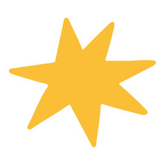 Cute abstract yellow star. Flat style.