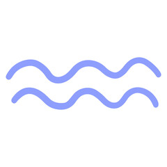 Abstract purple wavy lines isolated on white background in minimalist style. 