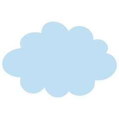 Light blue fluffy cloud. Flat style.