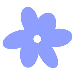 Simple flat blue flower with five petals