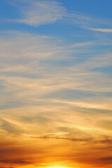 Fototapeta premium The sunset with gradient colours from gold to blue