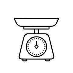 Kitchen scale vector icon in minimalist style on white background  