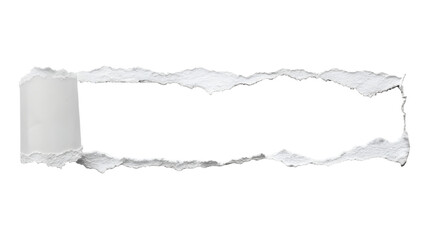 Torn paper strip with rough edge mockup, realistic ripped layout for text or branding on transparent background, PNG file
