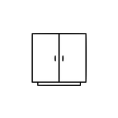 Simple linear vector icon of an empty wardrobe or cabinet  