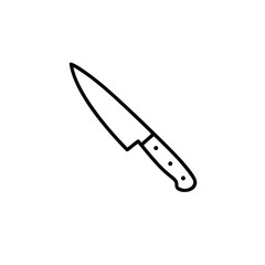 Kitchen knife in simple linear vector icon style  