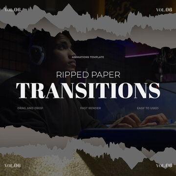 Ripped Paper Transitions / Square / Part 06