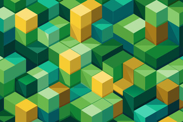 Obraz premium Geometric Cubes Pattern isometric blocks