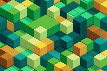 Obraz premium Geometric Isometric Cubes Pattern blocks