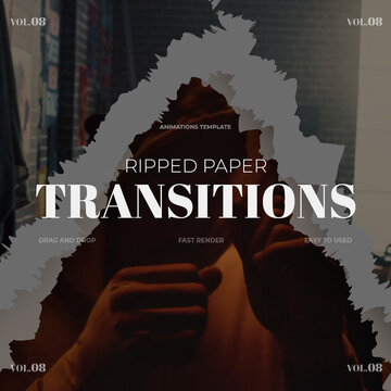 Ripped Paper Transitions / Square / Part 08