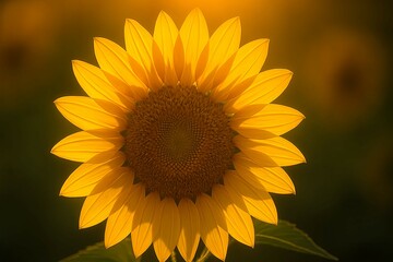 夕陽に照らされるひまわり｜Sunflower Illuminated by Sunset