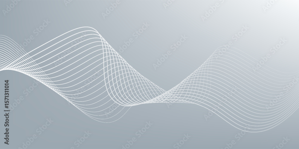 Poster gray and white abstract background with flowing particles. digital future technology concept. vector