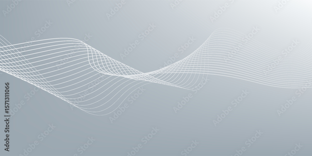 Poster gray and white abstract background with flowing particles. digital future technology concept. vector