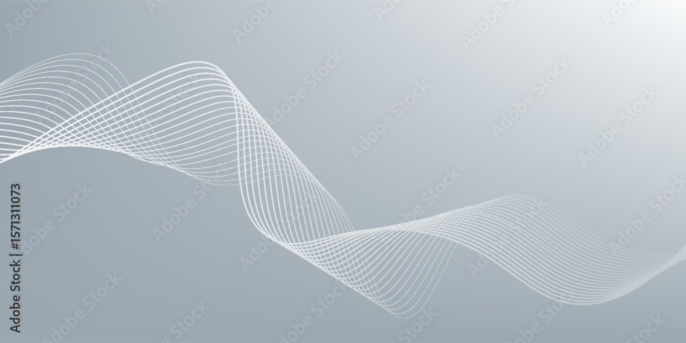 Poster gray and white abstract background with flowing particles. digital future technology concept. vector