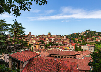 Bergamo Alta rooftops viewed from La Rocca during daytime