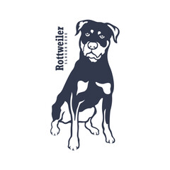 Rottweiler Dog logo design vector. Silhouette Rottweiler Dog Template Illustration. Icon Symbol