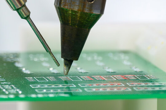 The hi-technology electronics industry assembly process by robotic system.