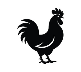 Cockerel Icon Design Rural Farm Animal Vector Art
On White Background