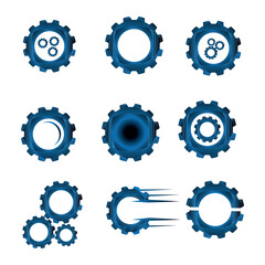 Gear Vectors Blue Cogwheels in Motion for Technical Designs and Innovative Progress