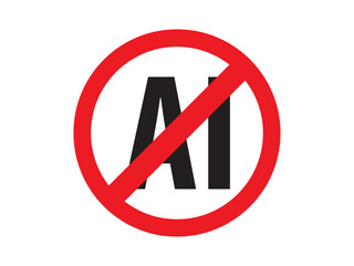 using AI is prohibited sign