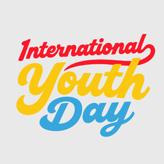 Artistic Fonts,international youth day,red colour