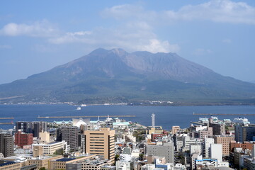 Vulkan Sakurajima (Kirschbl&uuml;teninsel), Pr&auml;fektur Kagoshima, Kyushu, Japan