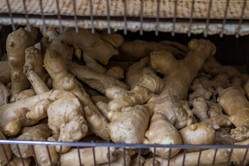 Fresh Ginger at a Market. High quality photo