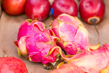 local fresh juicy dragon fruit. High quality photo