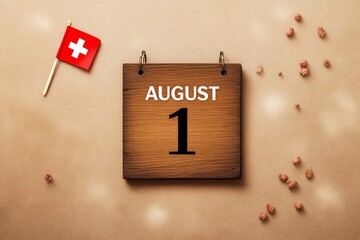 Switzerland August First National Day Holiday Celebration Scene
