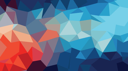 Red Blue Geometric Abstract low poly gradient
