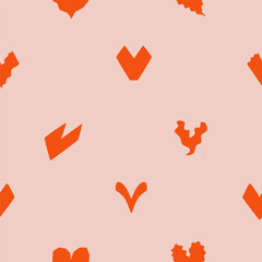 Pink and red quirkly heart seamless pattern. Vector illustration template for Valentines Day. Love design for fabric, wrapping paper, gift box.