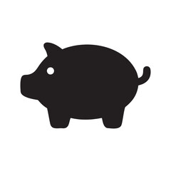 Simple Black Silhouette of a Piggy Bank Icon Savings, Finance, and Money Concept