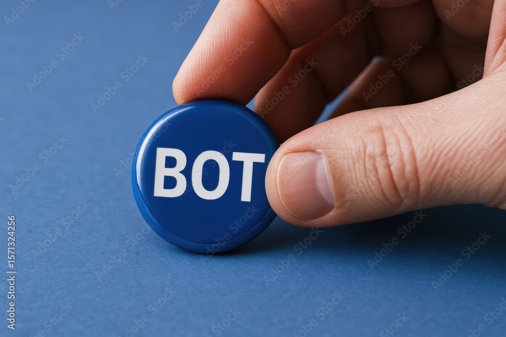 Poster the concept automation is highlighted as a delicately holds a token symbolizing a digital assistant 
