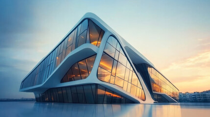 Naklejka premium Geometry and perspective of modern architecture