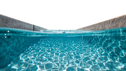 Captivating aqua pool with shimmering light reflections, offering a serene and inviting isolated