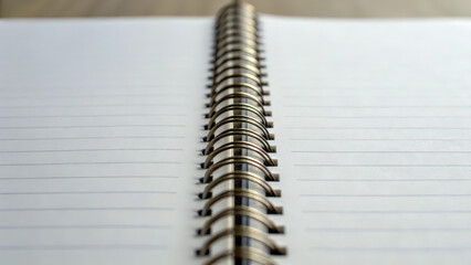 Blank notebook with spiral binding offers fresh start for ideas and creativity, capturing economic momentum in every written word