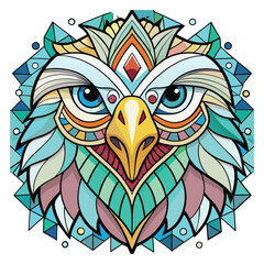 Fototapeta premium Majestic tribal eagle and owl illustration with powerful wings, a wild animal design perfect for a bold tattoo or captivating art