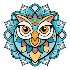 Cute cartoon owl vector illustration with Halloween skull design and funny eyes